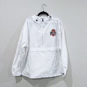 Champion - Ohio State Half Zip White Light Rain Jacket - XL